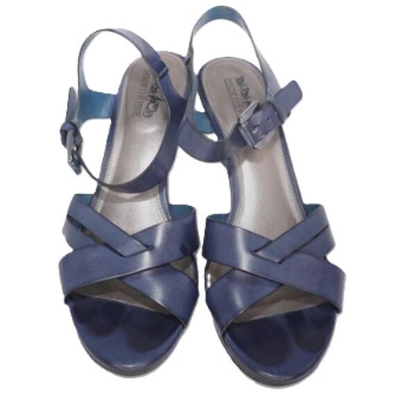 Coach & Four Womens Blue Strappy Heeled Sandals Size 8 - Picture 1 of 6